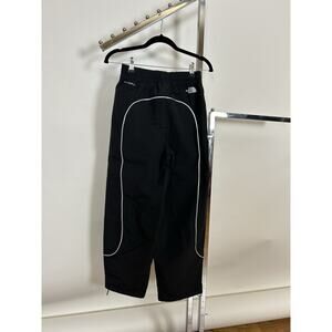 The North Face Tek Pipping WindWall Womens Sz XS Black Woven Pants White Stripe